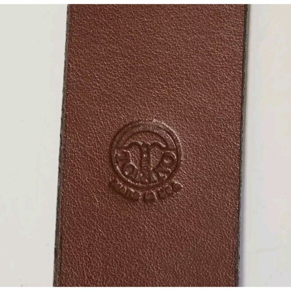 New Torino Elite 34 Brown Leather Belt European Tanned Cowhide USA Nickel Buckle - Picture 6 of 13